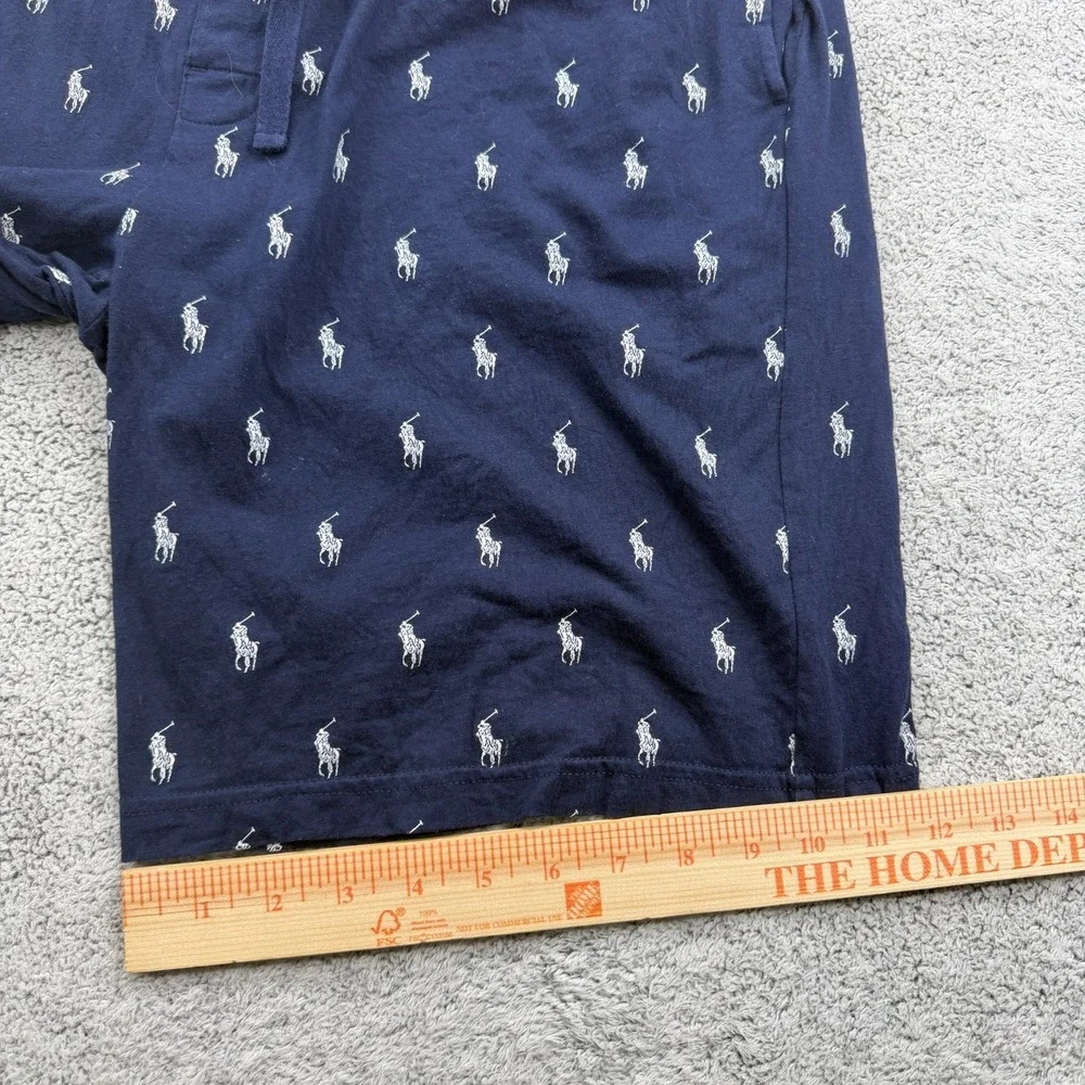 Polo Ralph Lauren Pajama Shorts Mens XL Blue Pony Print Lounge Sleep Loungewear